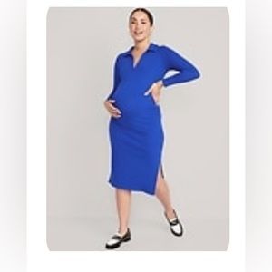 Blue polo maternity dress